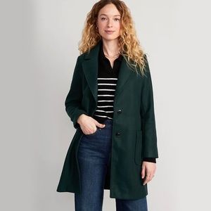 Old Navy Dark Green Soft-Brushed Women's Overcoat Size XL